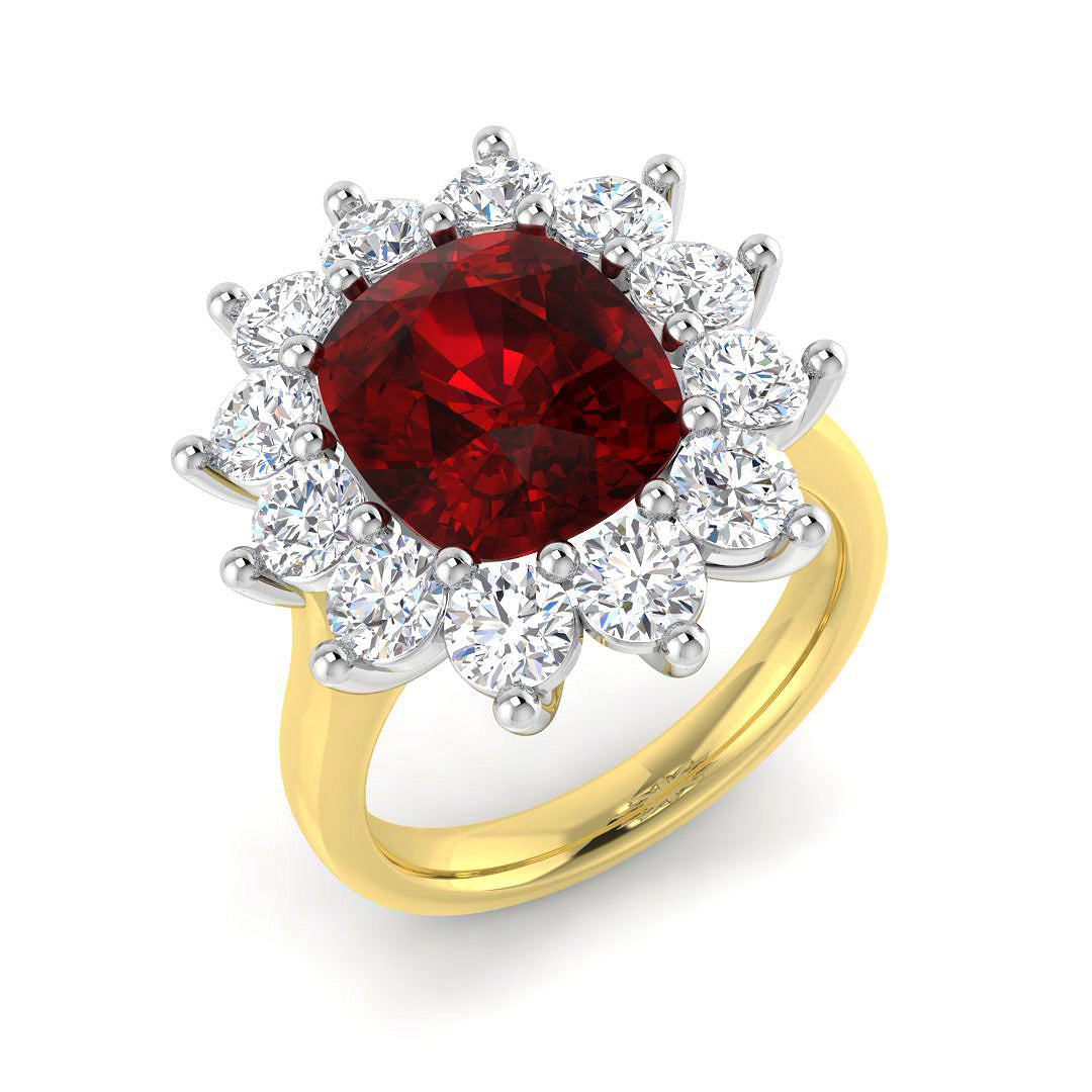 Cluster Diamond Ring 3.85ct–7.12ct – SL9378~RY – 18k Yellow Gold