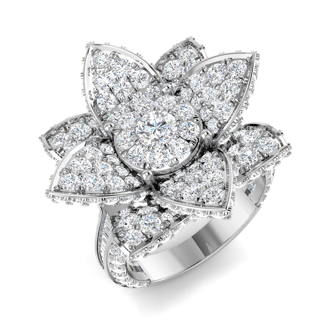 Fancy Diamond Ring 4.07ct – SR4280 – 18k White Gold