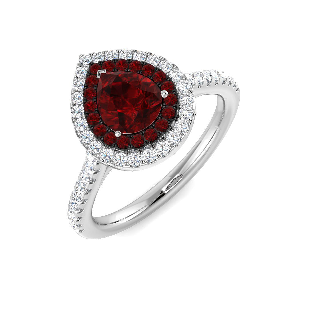 Ruby Diamond Ring 1.05ct – SR2138~RY – 18k White Gold