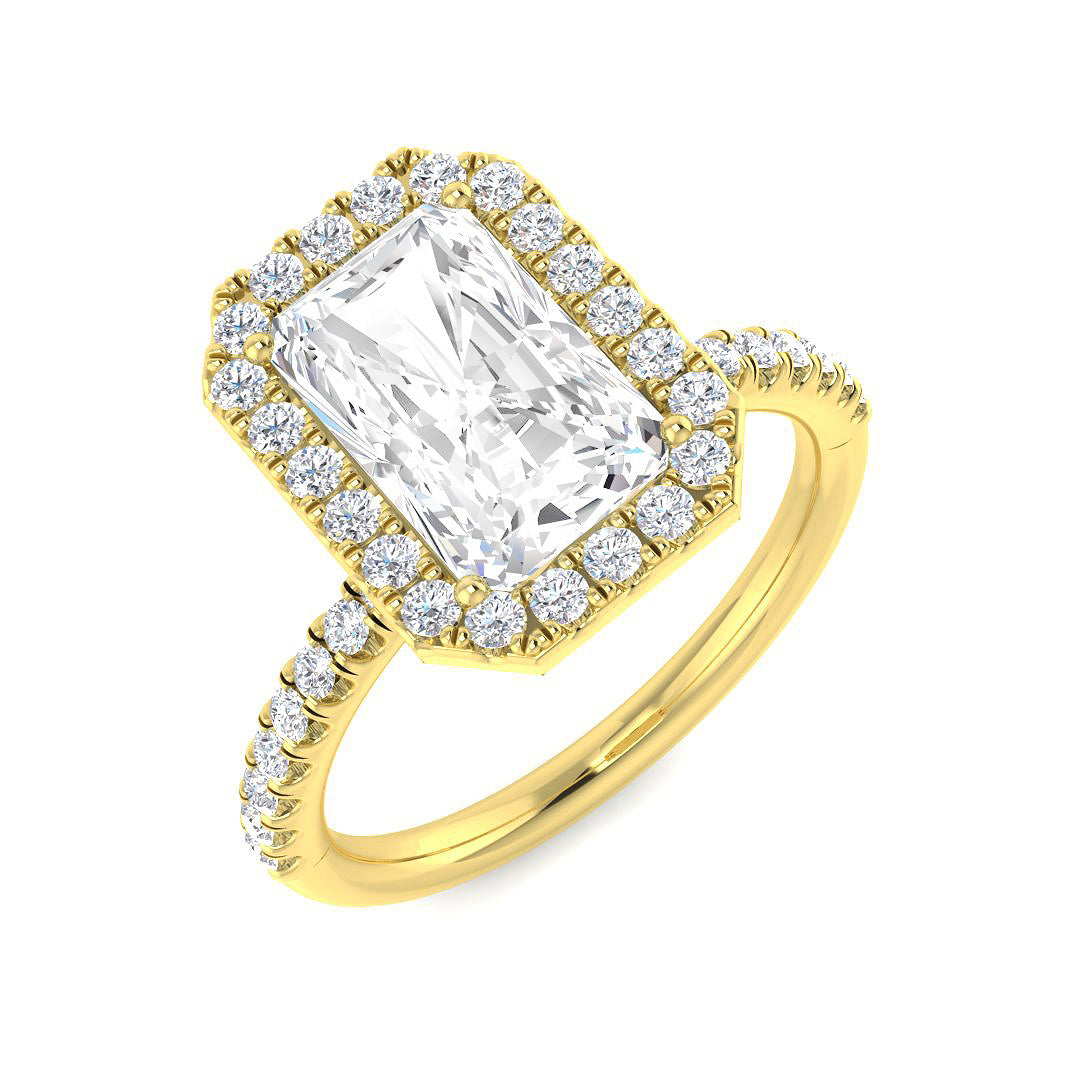 Halo Diamond Ring 0.98ct–5.71ct – SL9675 – 18k Yellow Gold