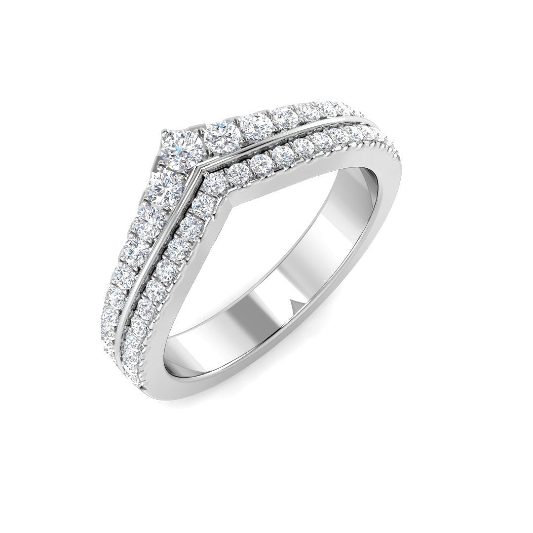 Wishbone Diamond Ring 0.38ct – SR7849 – 18k White Gold