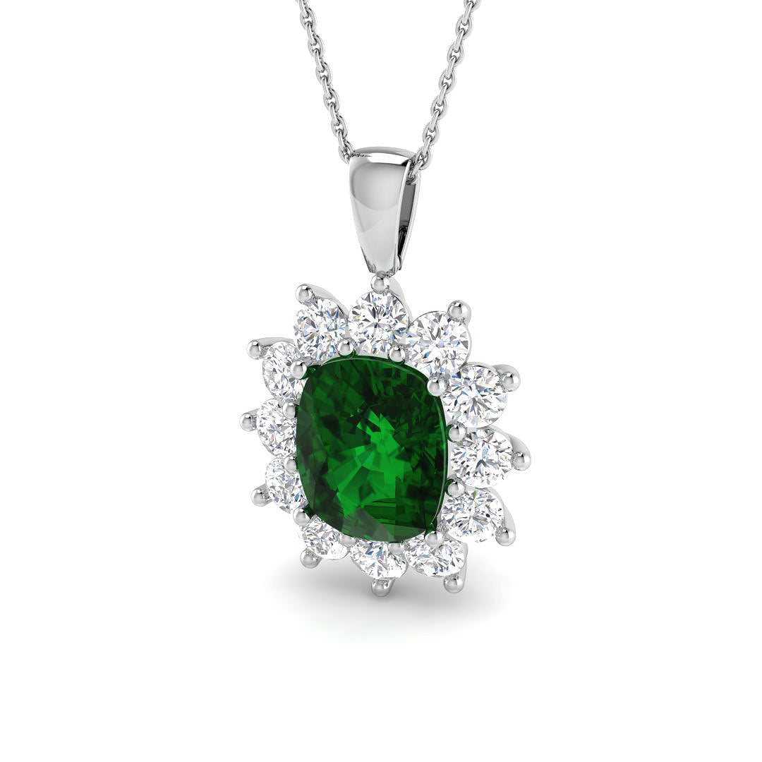 Emerald Lab-Grown Diamond Ring 3.01ct–5.49ct – SP6664~EM – 18k White Gold