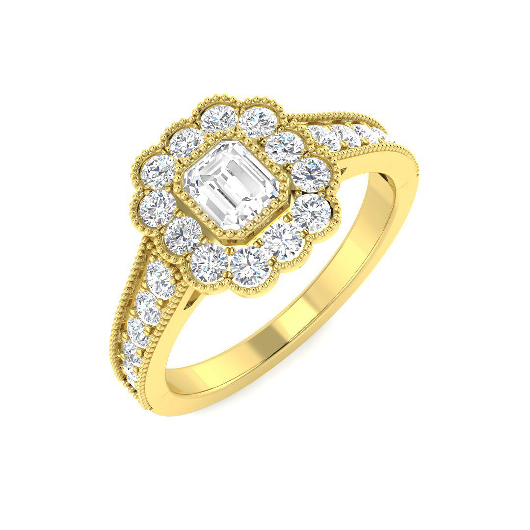 Halo Diamond Ring 1.05ct – SR7815 – 9k Yellow Gold