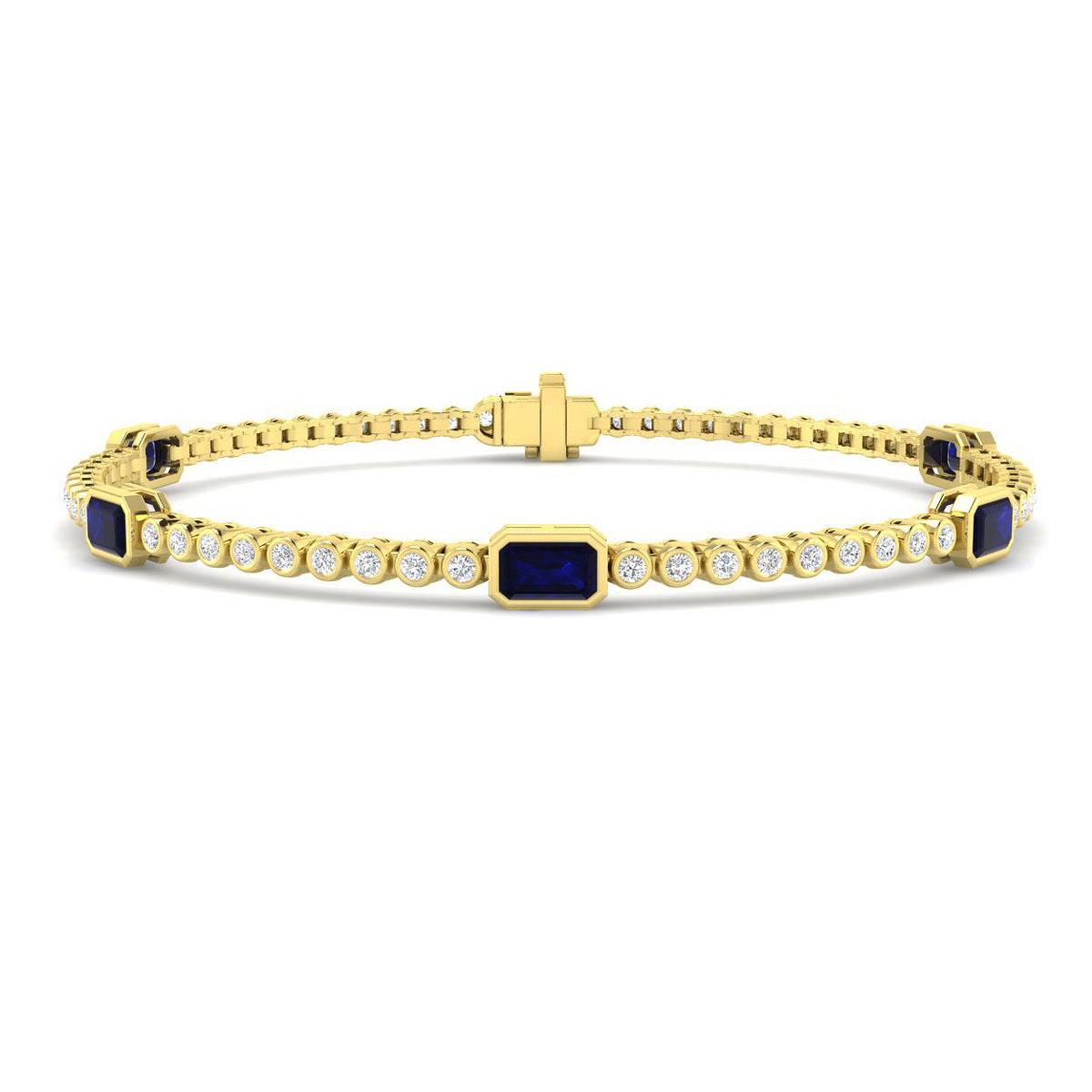 Blue Sapphire Diamond Ring 2.42ct – SB3072~BS – 18k Yellow Gold