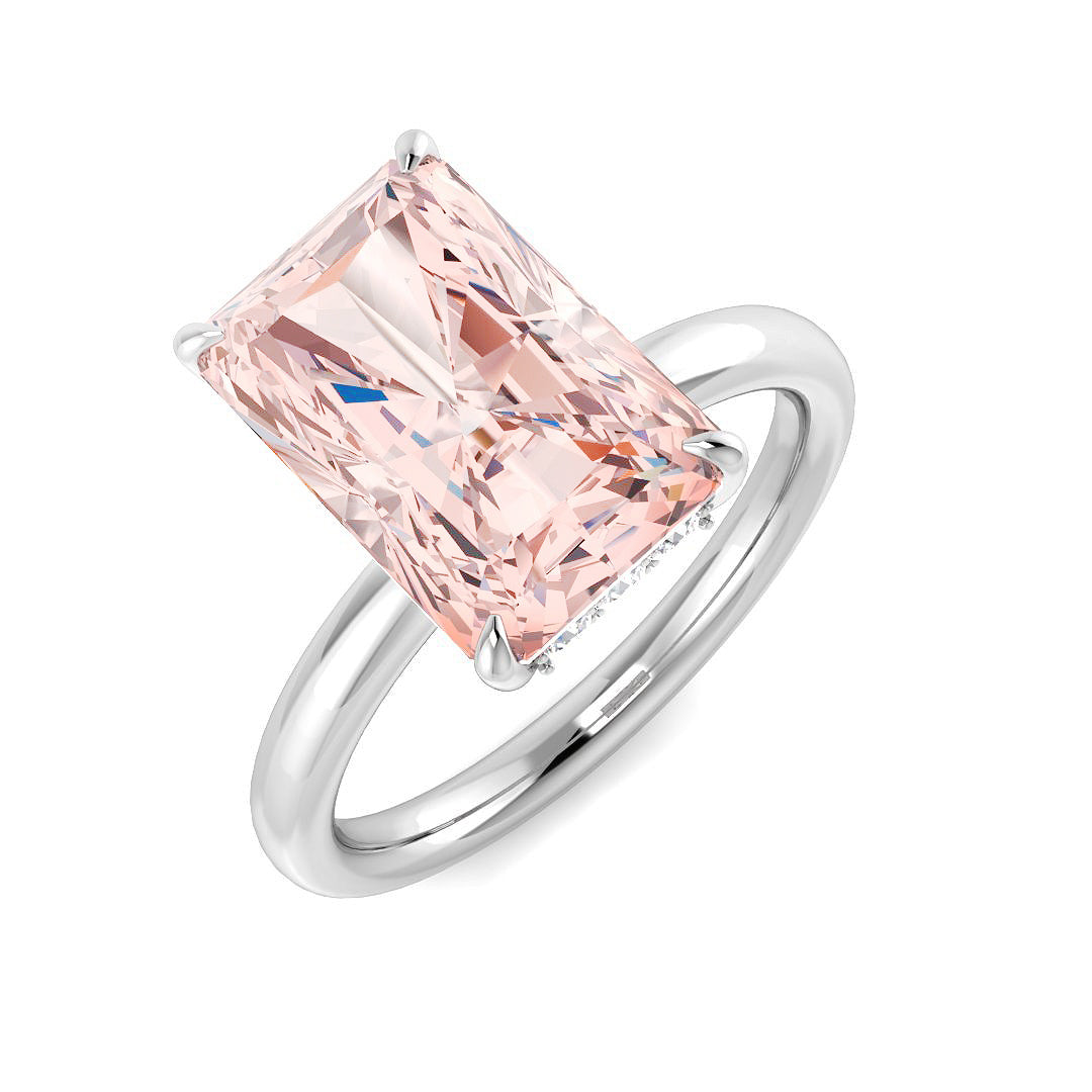 Engagement Lab-Grown Diamond Ring 3.59ct–4.33ct – SR7862~LGPINK – 18k White Gold