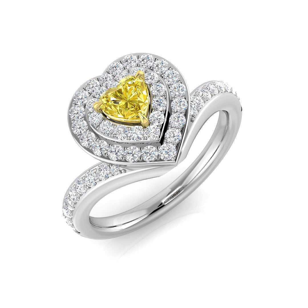 Halo Diamond Ring 0.9ct – SR1439 – 18k Two Tone Gold