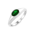 Emerald Diamond Ring 0.41ct – SR7831~EM – 18k White Gold