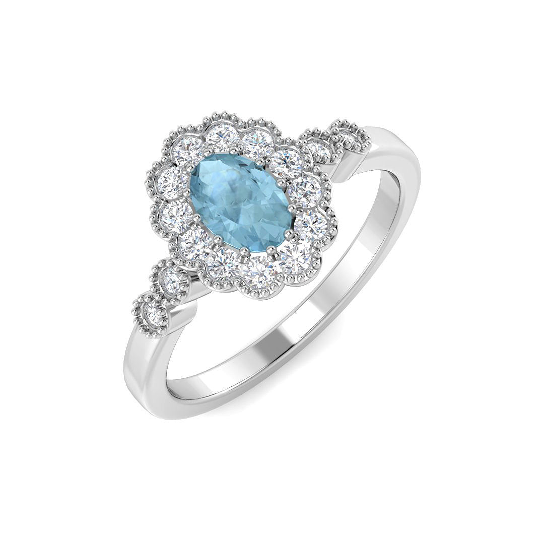 Vintage Diamond Ring 0.63ct – SR7495~AQ – 18k White Gold