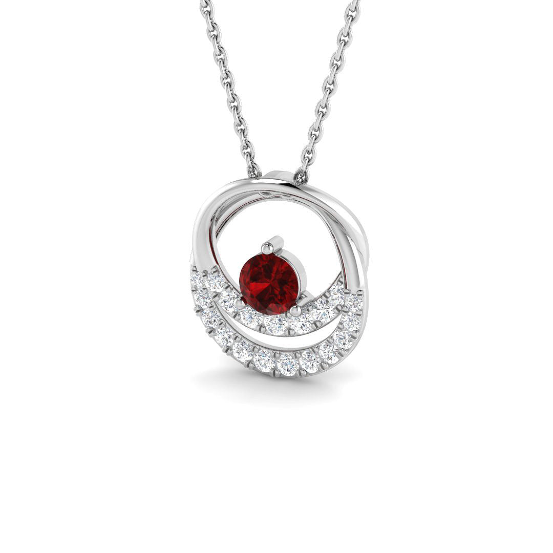 Ruby Diamond Ring 0.6ct – SP6953~RY – 18k White Gold