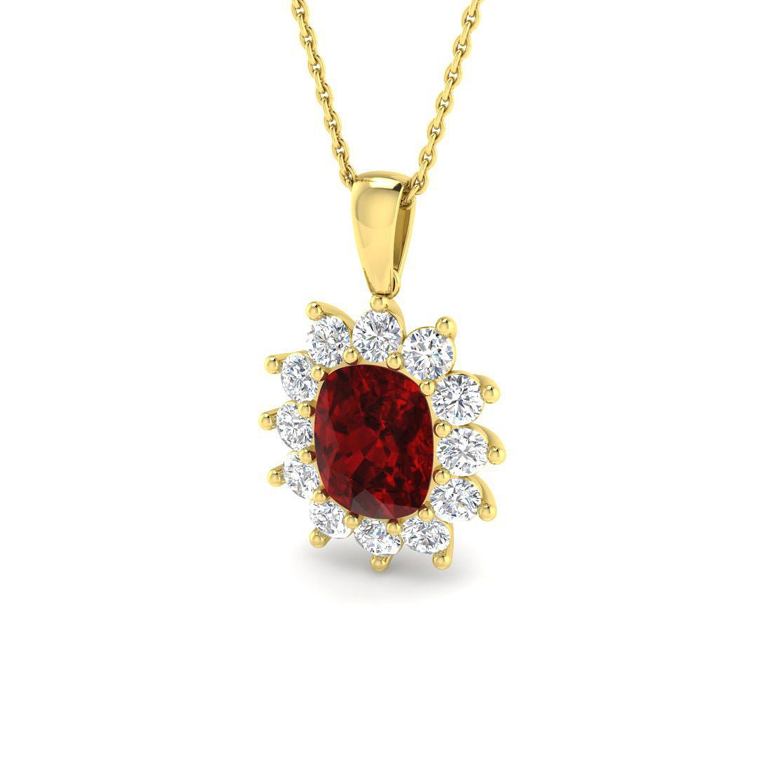 Ruby Lab-Grown Diamond Ring 3.76ct–7.68ct – SP6664~RY – 18k Yellow Gold
