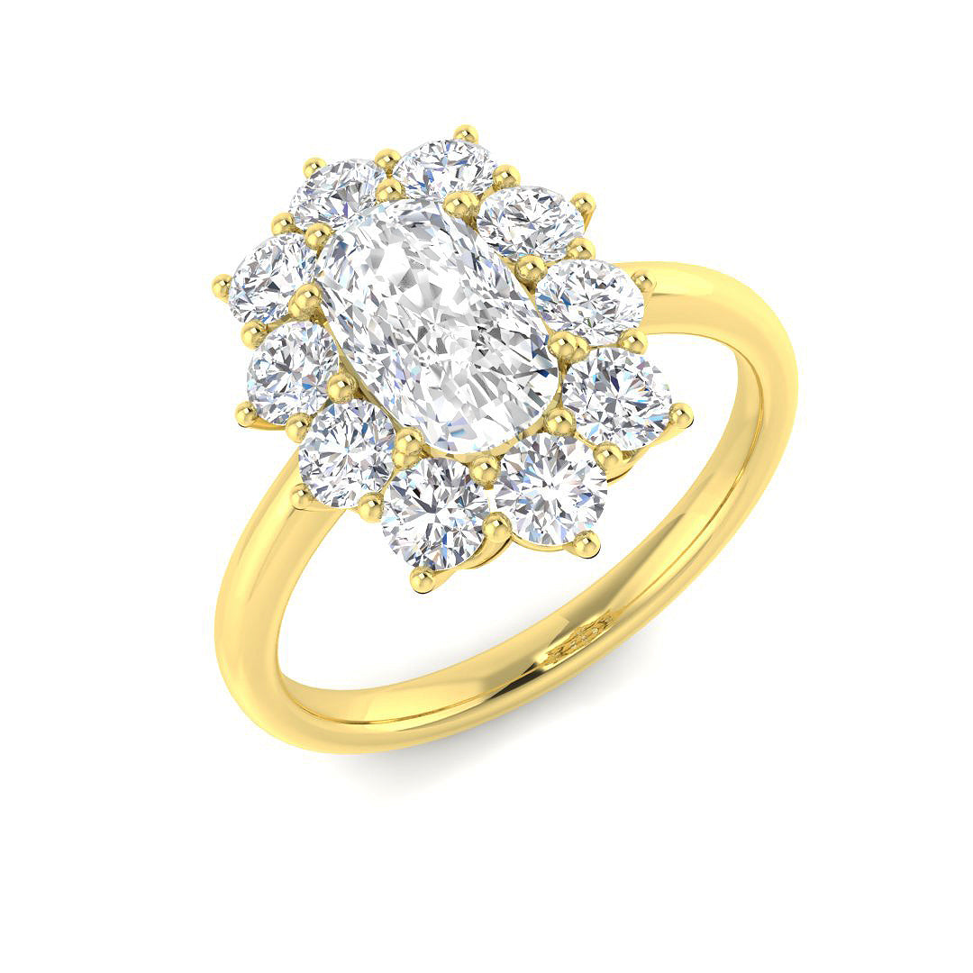 Cluster Lab-Grown Diamond Ring 1.93ct–6.13ct – SR6959 – 18k Yellow Gold