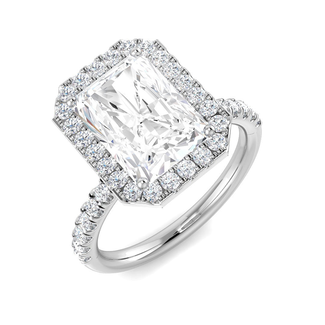 Halo Diamond Ring 0.98ct–5.71ct – SL9675 – 18k White Gold