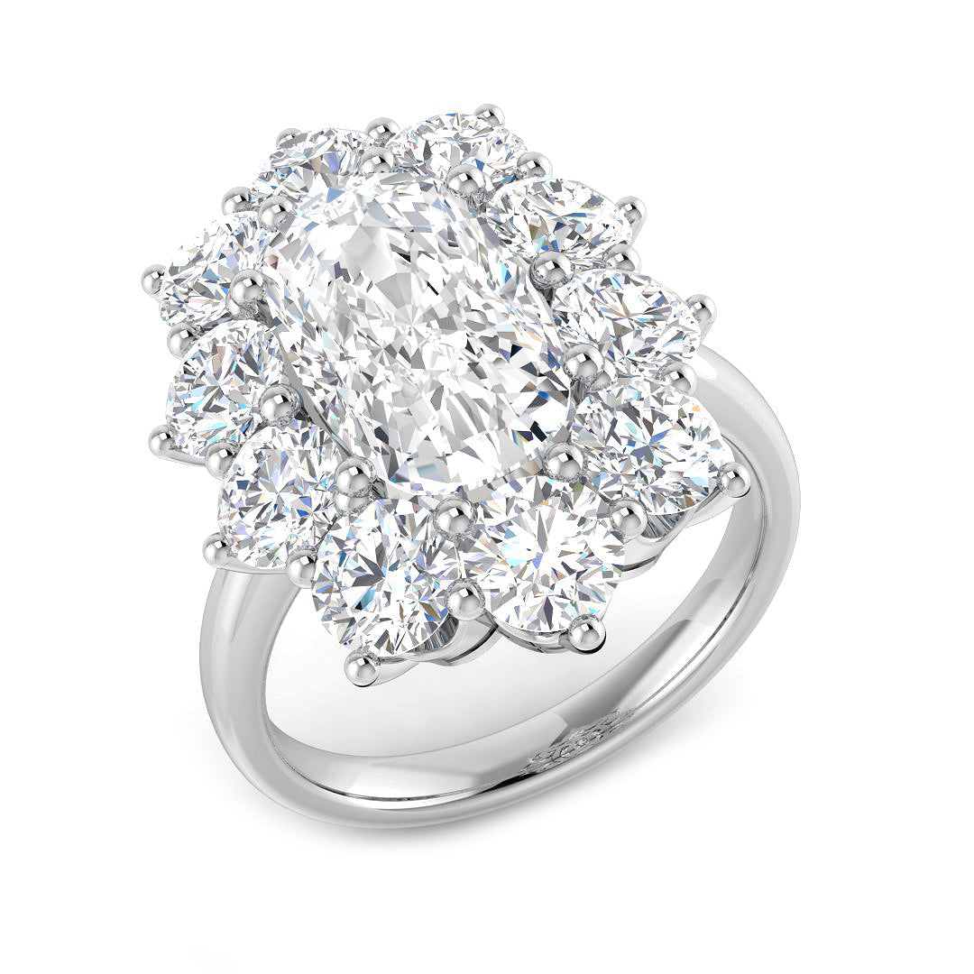 Cluster Lab-Grown Diamond Ring 1.93ct–6.13ct – SR6959 – 18k White Gold
