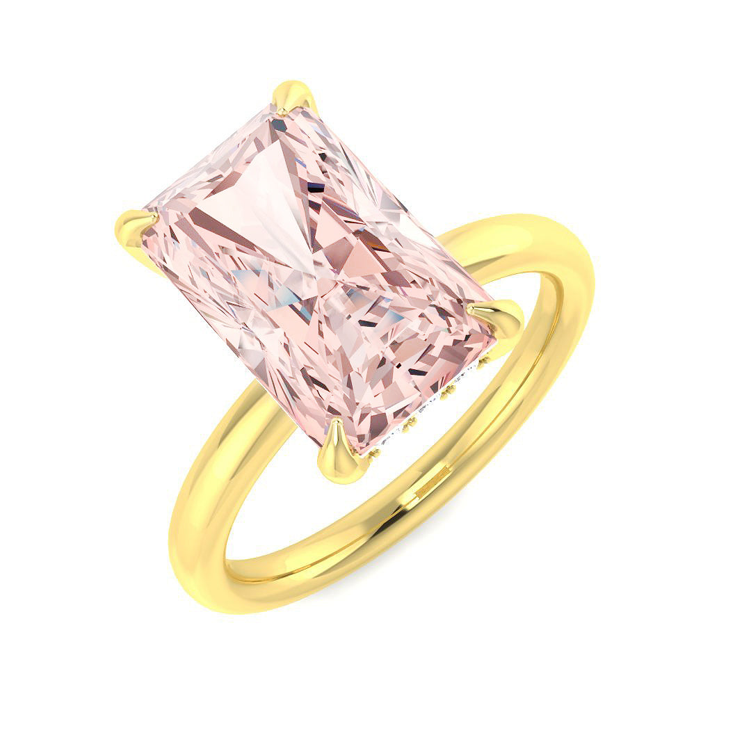 Engagement Lab-Grown Diamond Ring 3.59ct–4.33ct – SR7862~LGPINK – 18k Yellow Gold