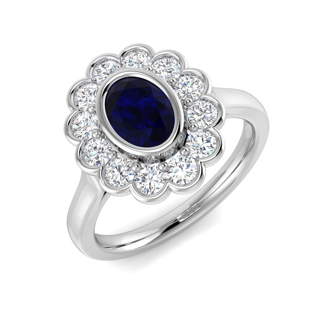 Engagement Diamond Ring 1.62ct–1.65ct – SR3907~BS – 18k White Gold
