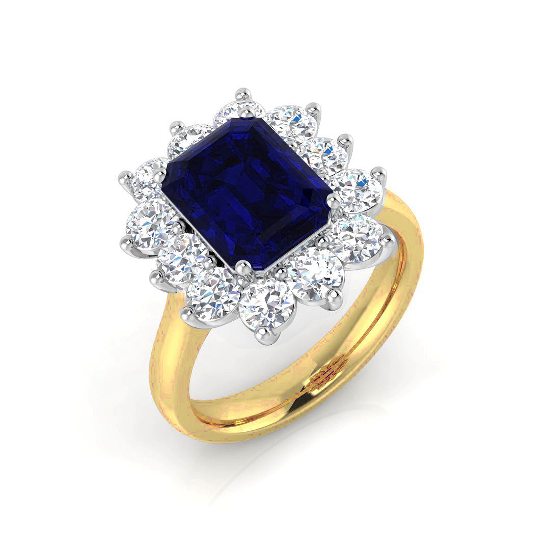 Cluster Diamond Ring 3.74ct–9.23ct – SL9774~BS – 9k Two Tone Gold