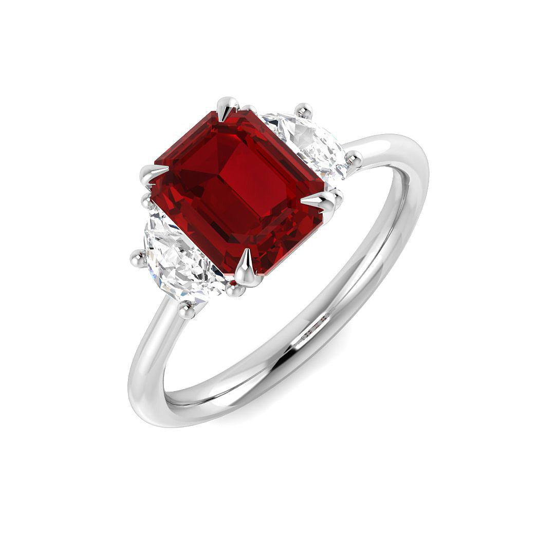 Ruby Diamond Ring 2.3ct – SR3455~RY – 18k White Gold