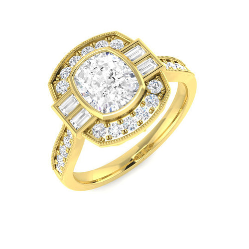 Vintage Diamond Ring 1.71ct–1.73ct – SR5238 – 18k Yellow Gold