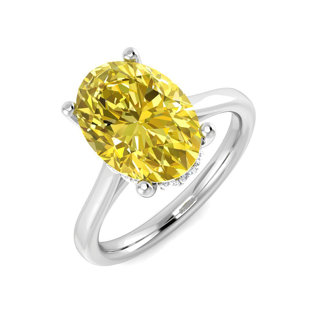 Engagement Lab-Grown Diamond Ring 2.24ct–4.2ct – SR7646~LGYD – 18k White Gold