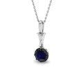 Blue Sapphire Diamond Ring 0.92ct – SP7175~BS – 18k White Gold