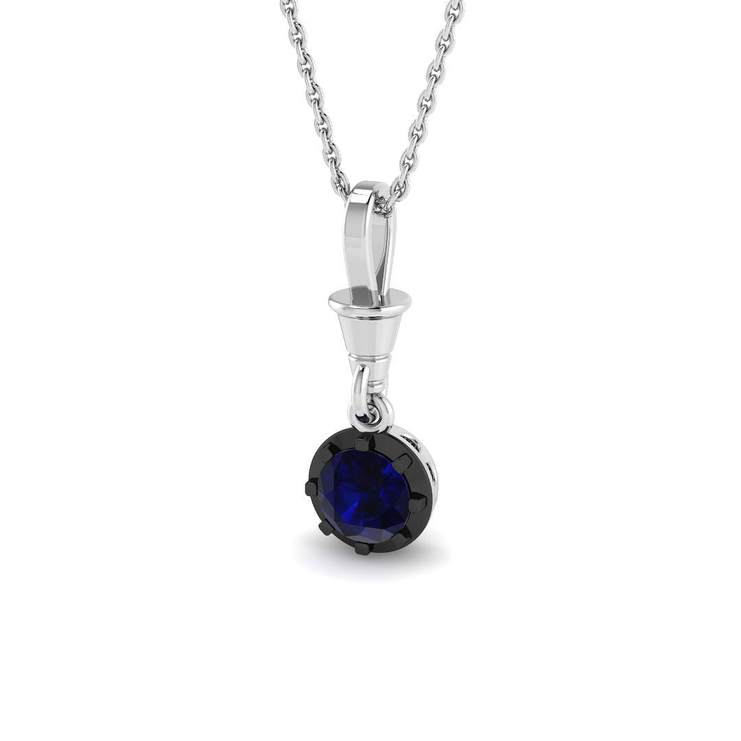 Blue Sapphire Diamond Ring 0.92ct – SP7175~BS – 18k White Gold