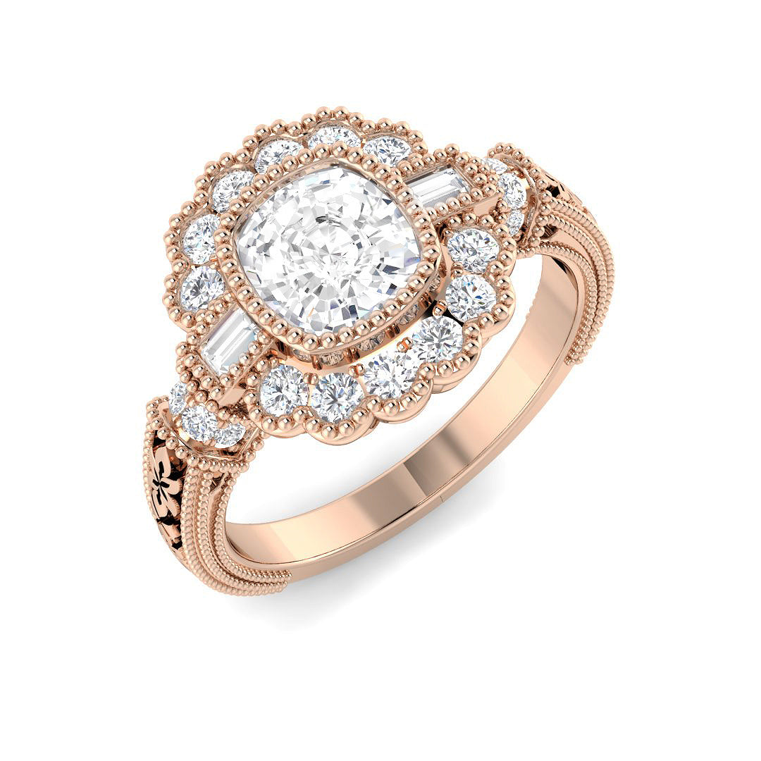 Cluster Lab-Grown Diamond Ring 1.51ct – SR6992 – 18k Rose Gold