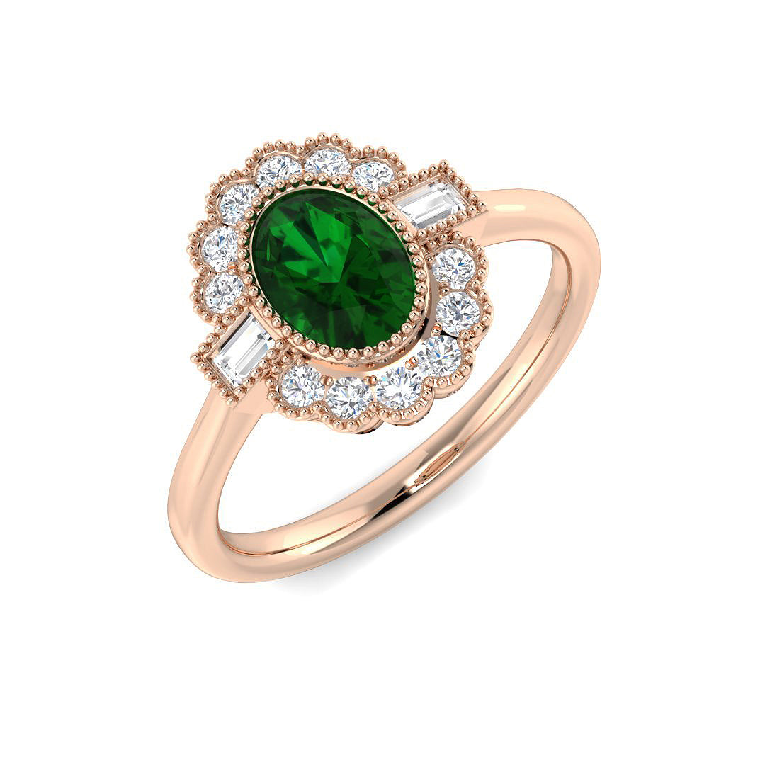 Vintage Diamond Ring 0.9ct–1.13ct – SR7464~EM – 18k Rose Gold