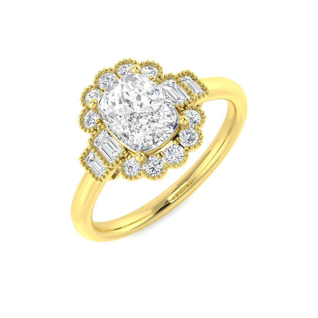 Vintage Diamond Ring 1.61ct – SR7859 – 9k Yellow Gold