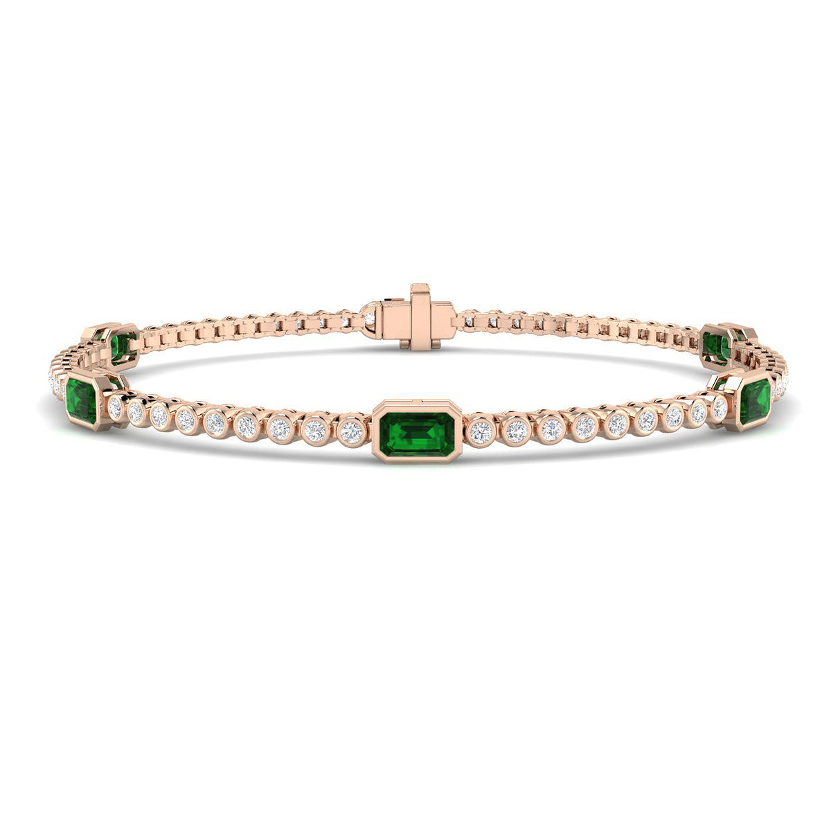 Emerald Diamond Ring 1.84ct – SB3072~EM – 18k Rose Gold