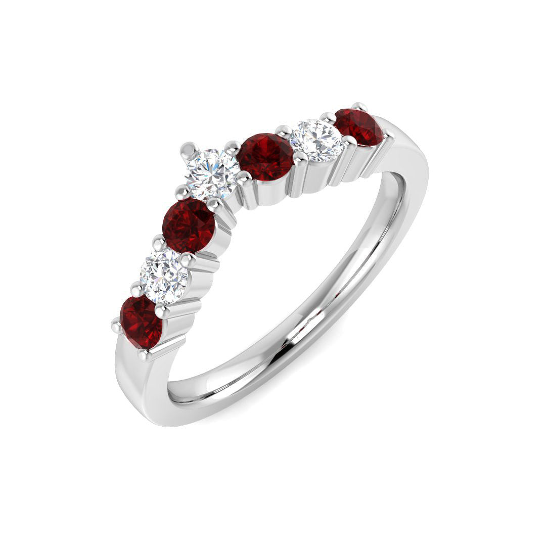 Ruby Diamond Ring 0.55ct – XYR11822~RY – 18k White Gold