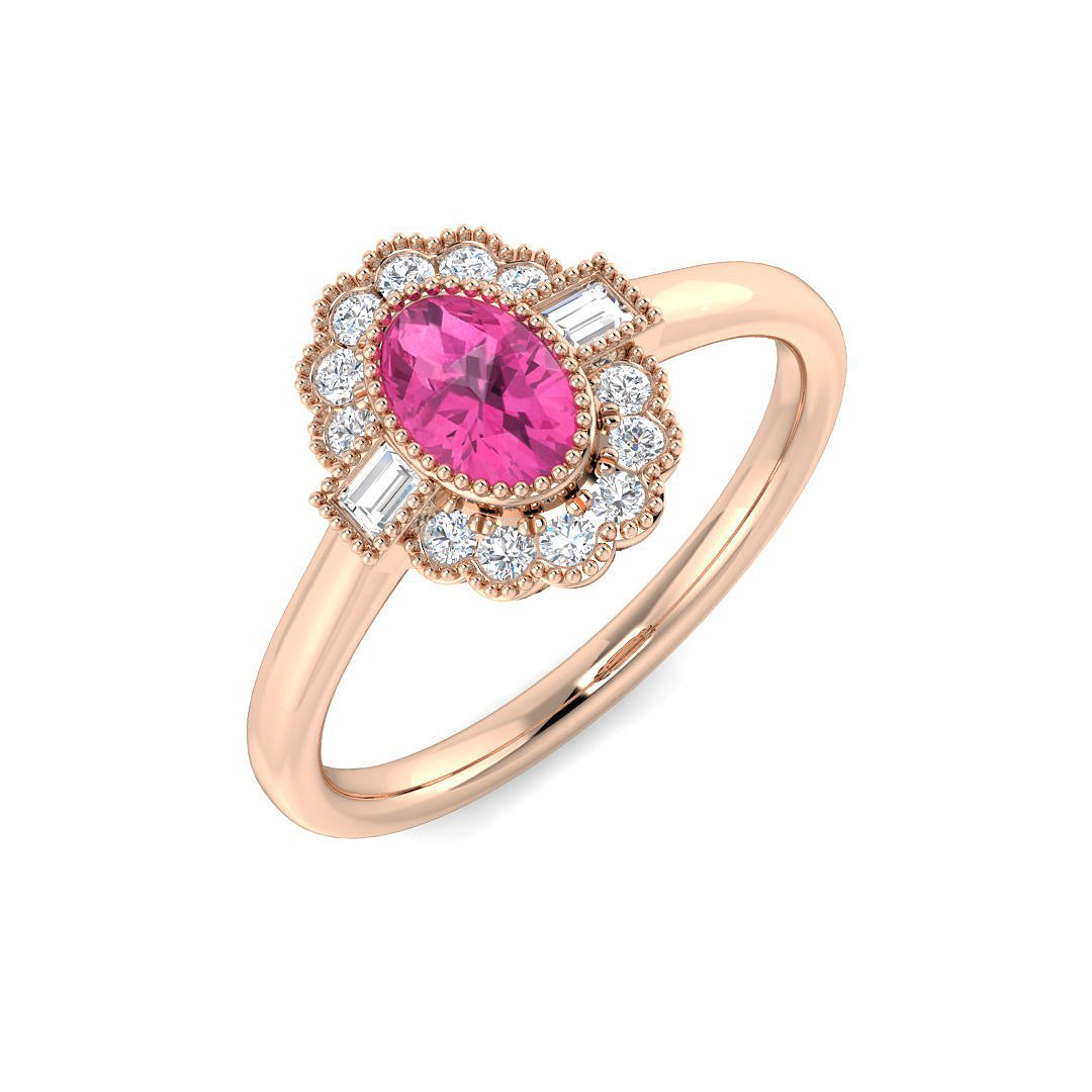 Vintage Diamond Ring 0.74ct – SR7492~PS – 18k Rose Gold