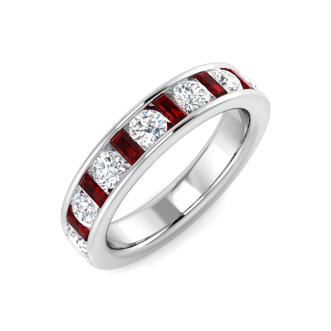 Ruby Diamond Ring 1.24ct – SL7385~RY – 18k White Gold
