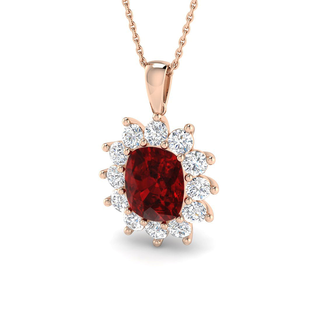 Ruby Lab-Grown Diamond Ring 3.76ct–7.68ct – SP6664~RY – 18k Rose Gold