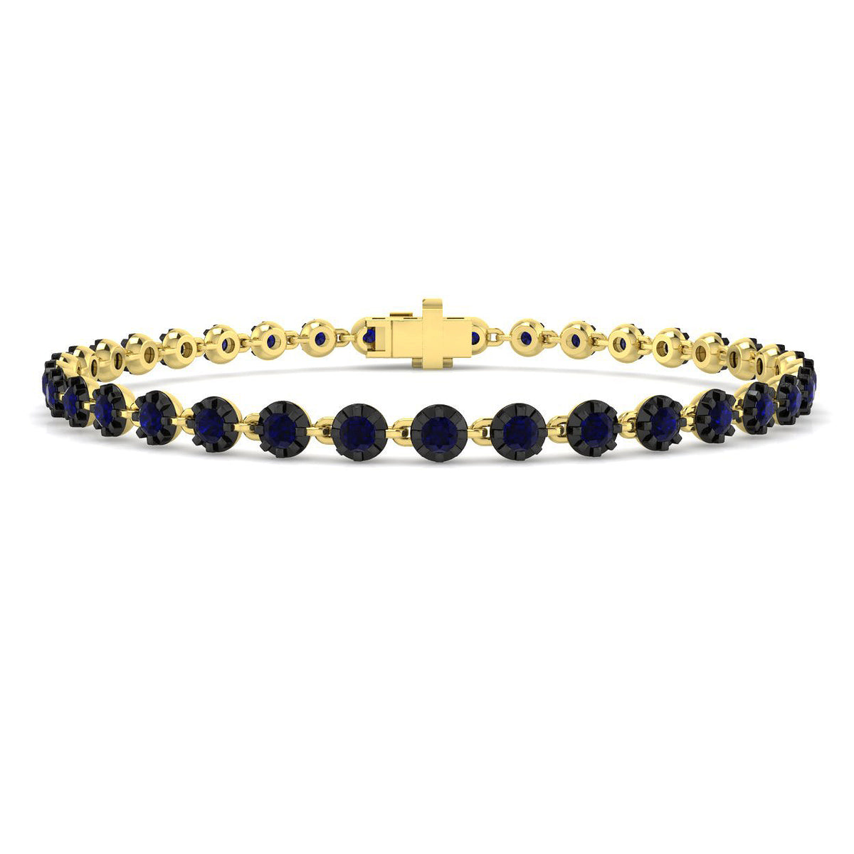 Blue Sapphire Diamond Ring 2.91ct – SB3070~BS – 18k Yellow Gold