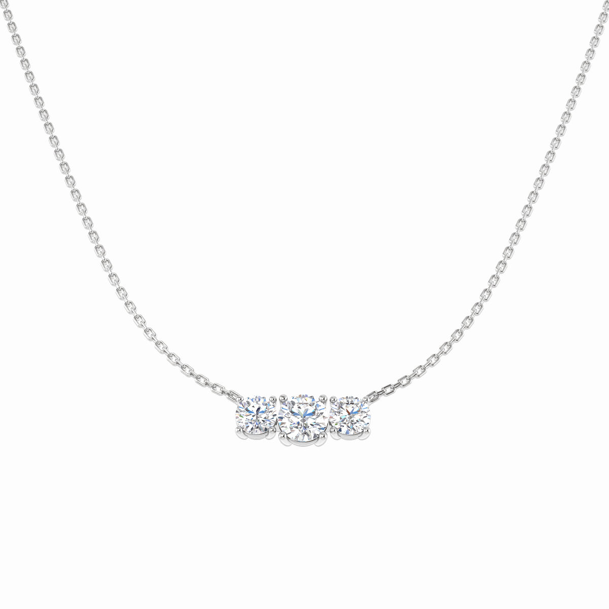Drop & Trilogy Diamond Ring 1.53ct – SN2484 – 18k White Gold