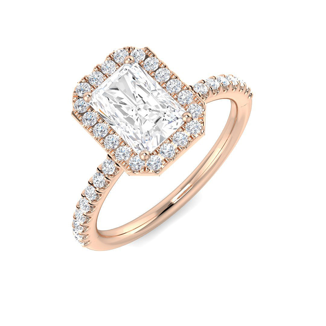 Halo Diamond Ring 0.98ct–5.71ct – SL9675 – 18k Rose Gold