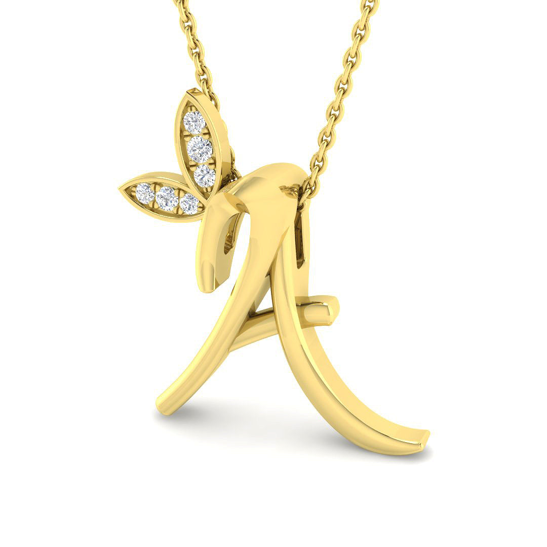 Initials Diamond Ring 0.06ct – SP6747-A – 18k Yellow Gold