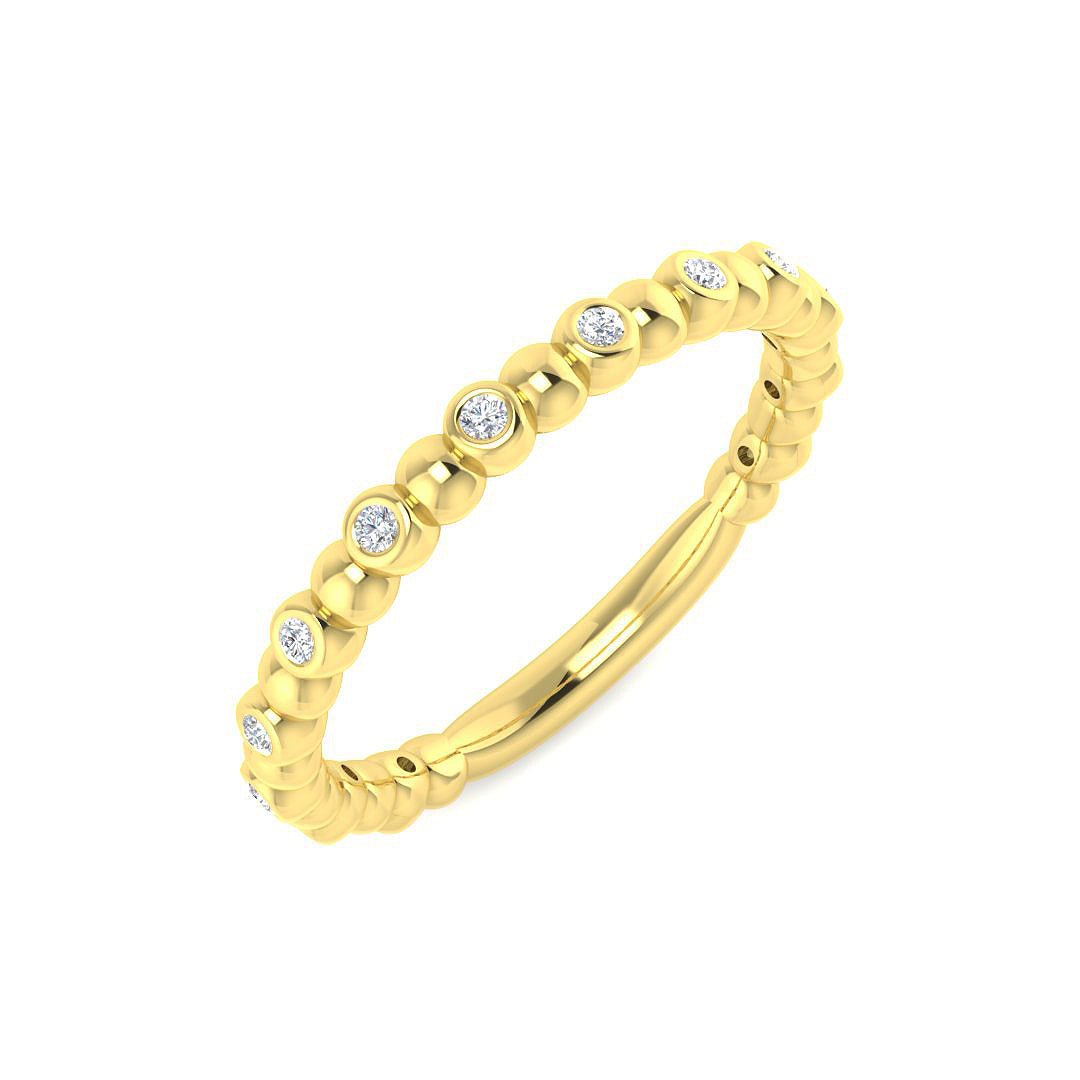 Bubble Diamond Ring 0.12ct – SR4650 – 9k Yellow Gold