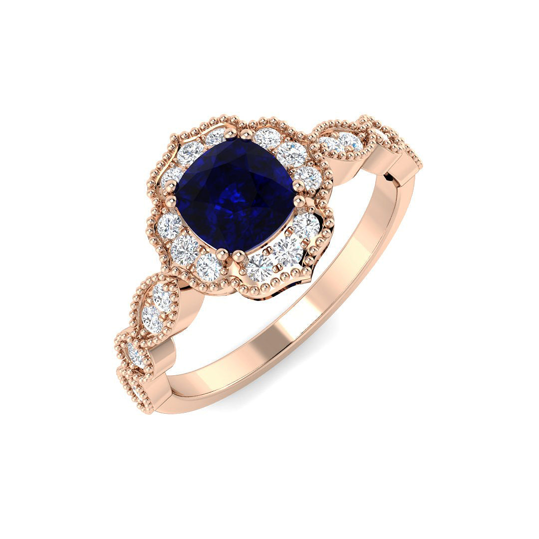 Vintage Diamond Ring 1.27ct – SR7114~BS – 18k Rose Gold