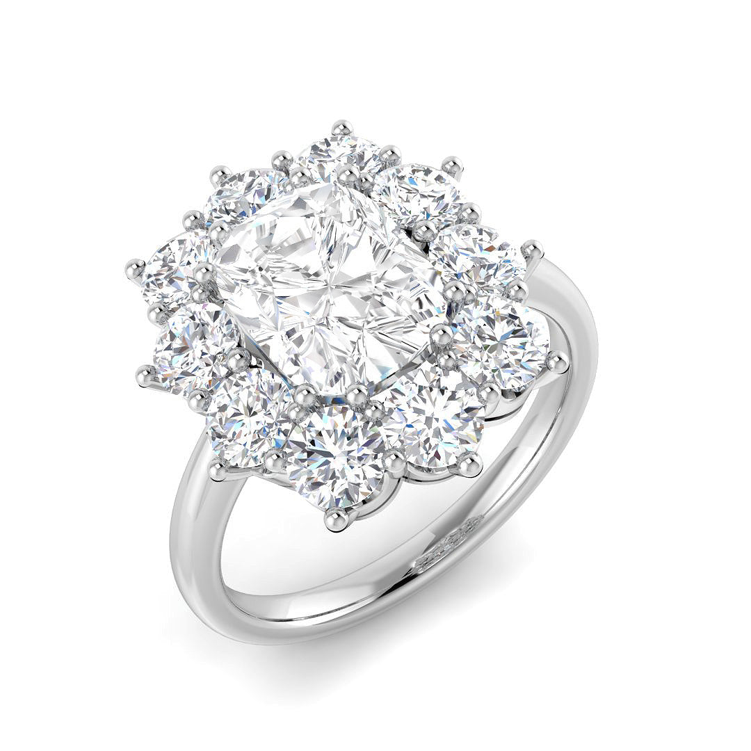 Cluster Lab-Grown Diamond Ring 1.93ct–6.13ct – SR6959 – 18k White Gold