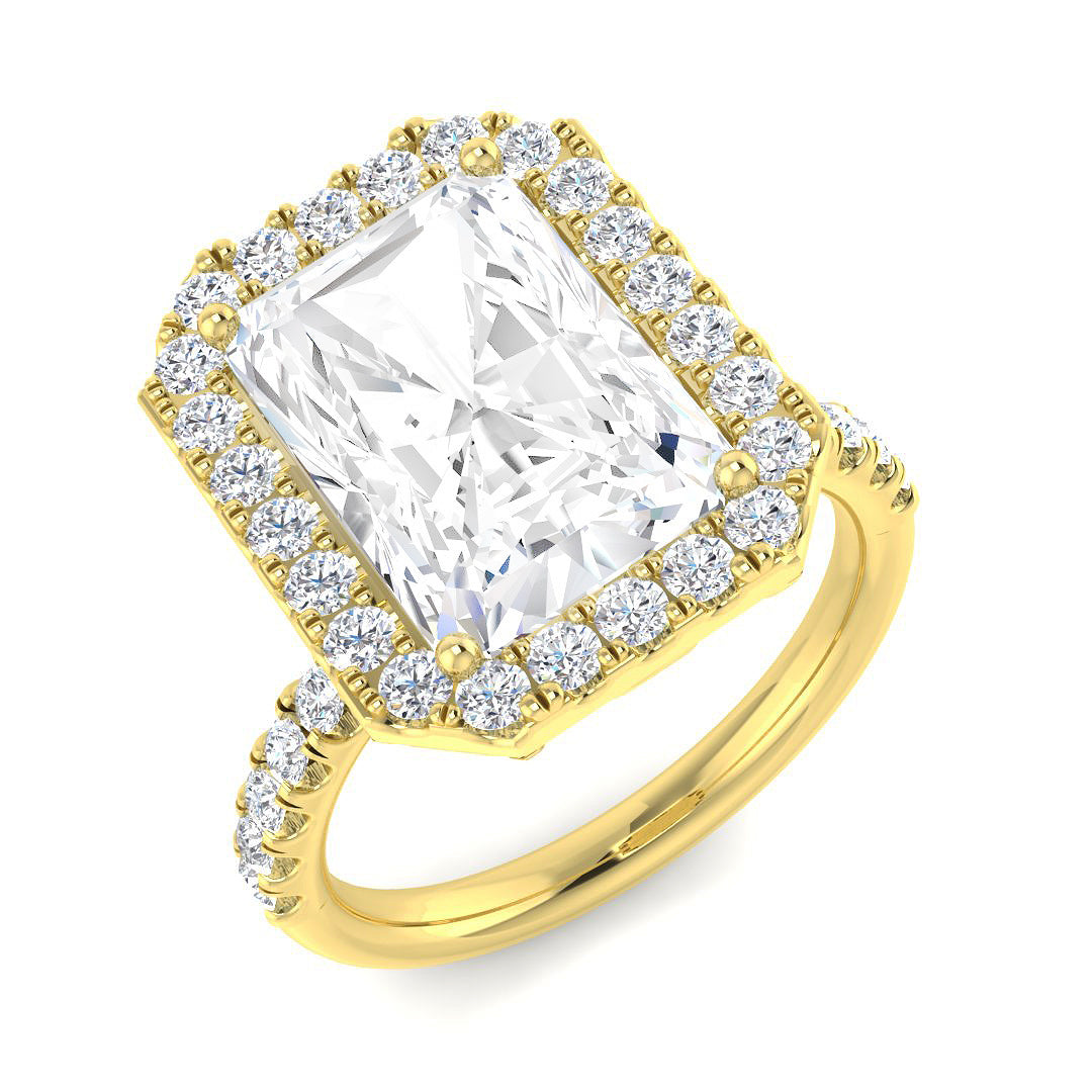 Halo Diamond Ring 0.98ct–5.71ct – SL9675 – 18k Yellow Gold