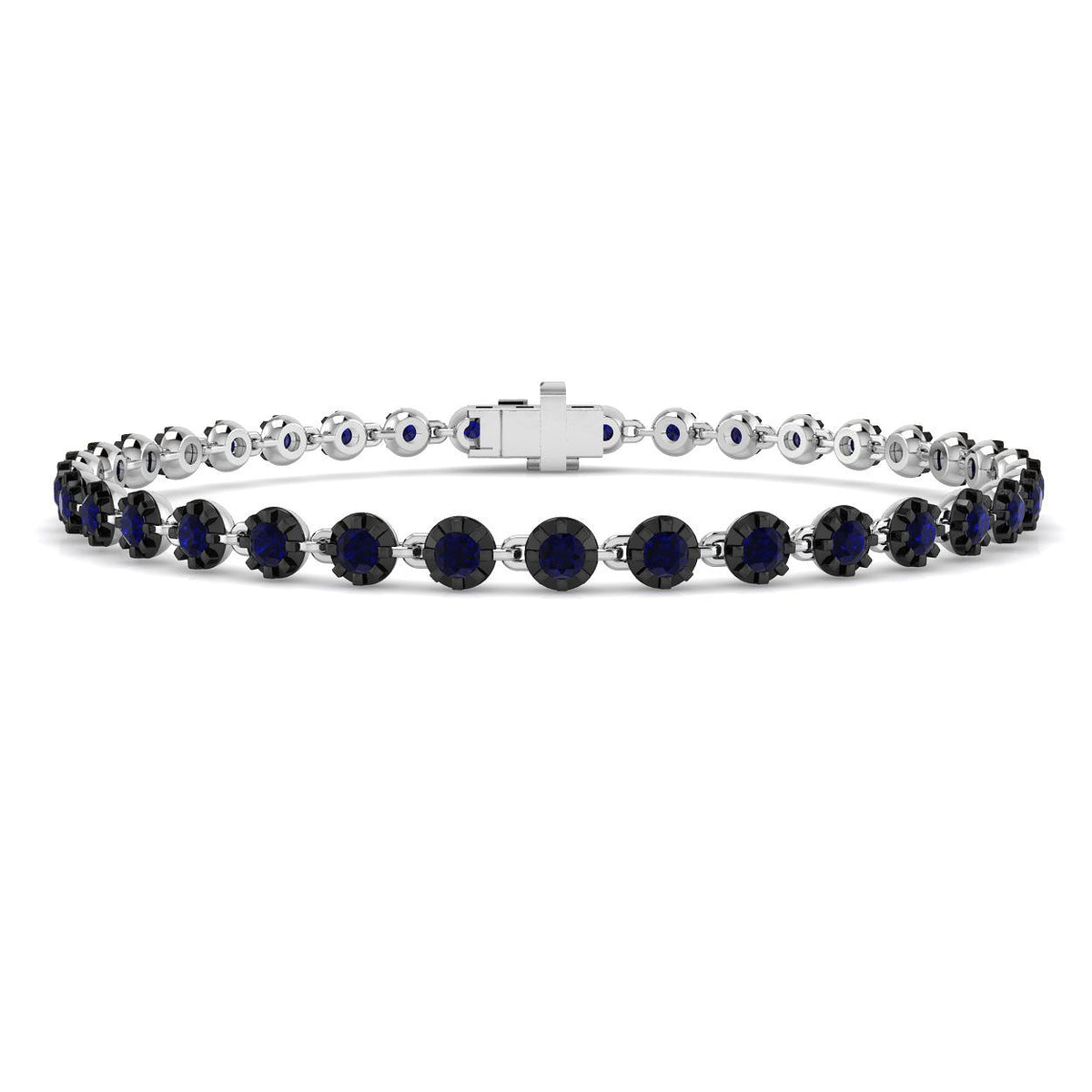Blue Sapphire Diamond Ring 2.91ct – SB3070~BS – 18k White Gold