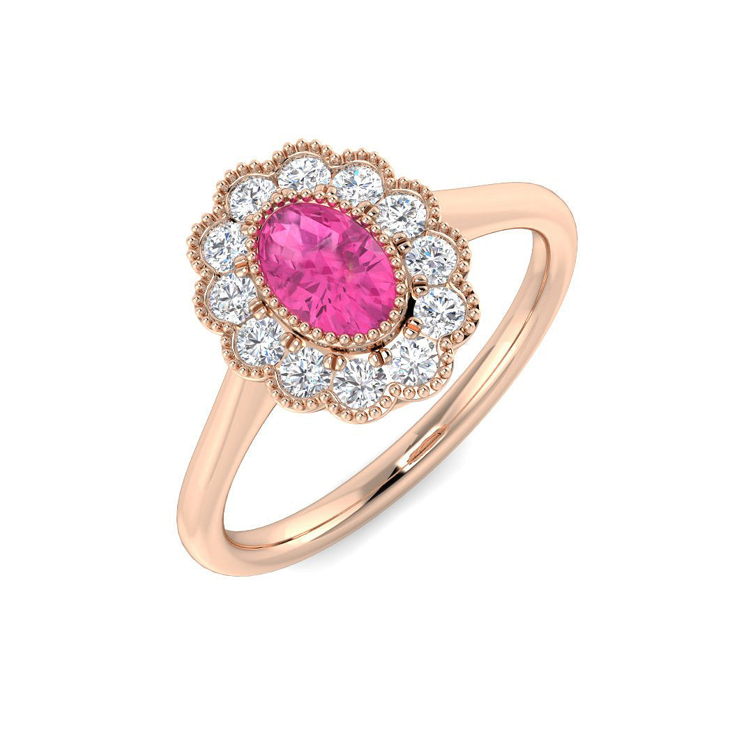 Vintage Diamond Ring 1.05ct – SR7486~PS – 18k Rose Gold