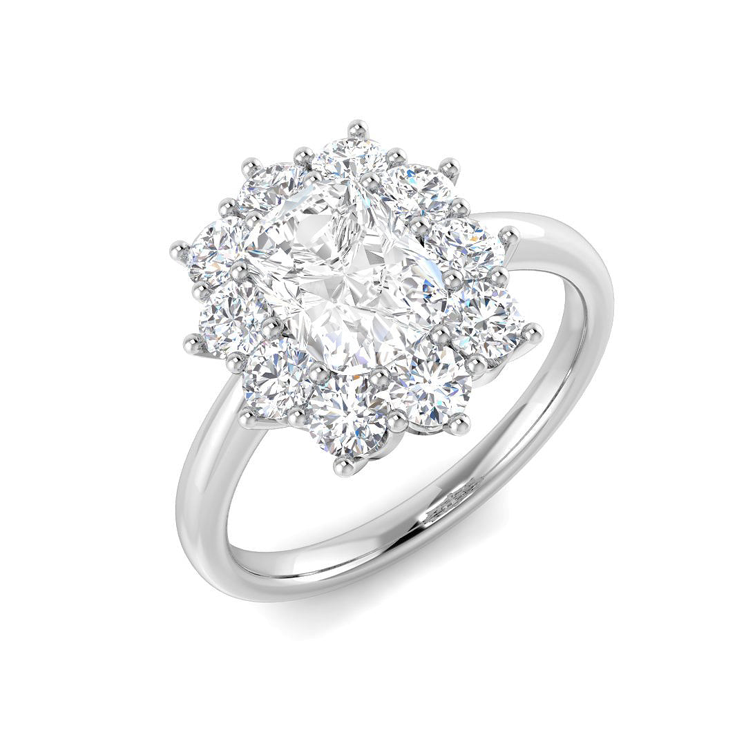 Cluster Lab-Grown Diamond Ring 1.93ct–6.13ct – SR6959 – 18k White Gold