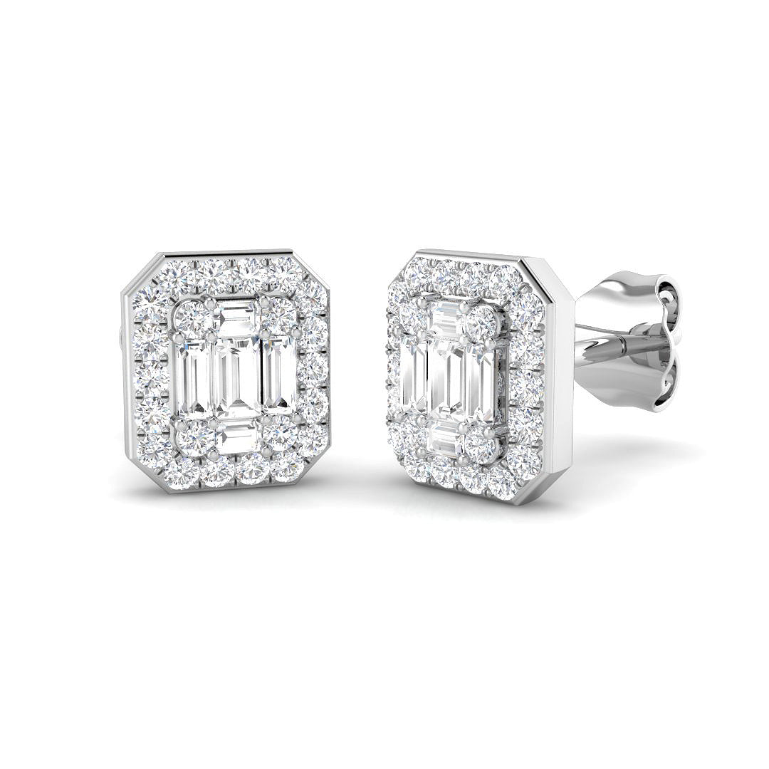 Baguette & Brilliant Diamond Ring 0.33ct–1.04ct – SE5293 – 18k White Gold