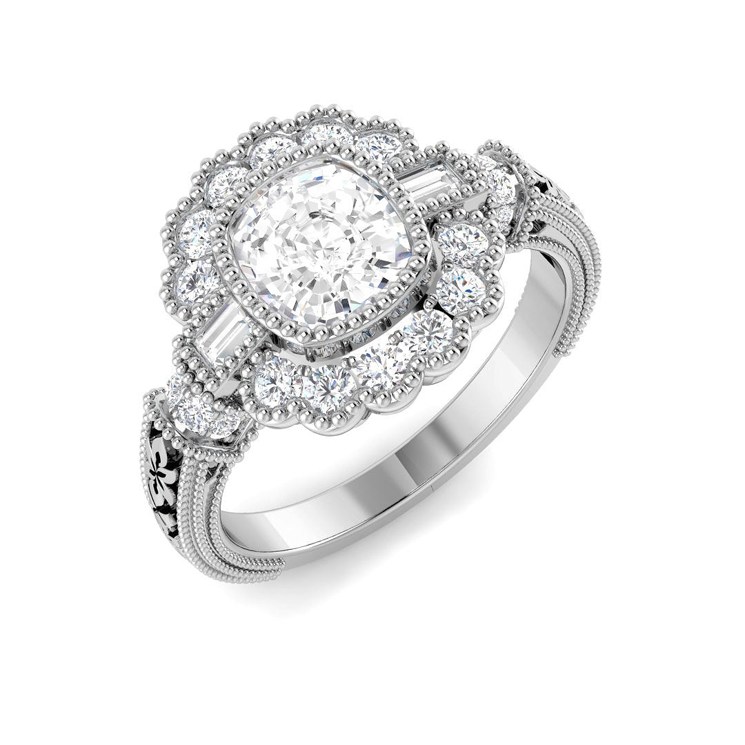 Cluster Lab-Grown Diamond Ring 1.51ct – SR6992 – 18k White Gold