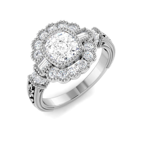 Cluster Lab-Grown Diamond Ring 1.51ct – SR6992 – 18k White Gold