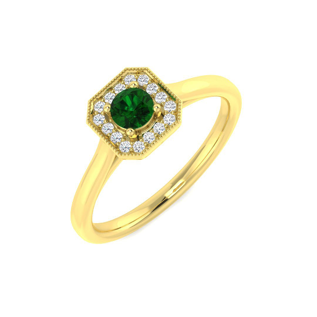 Vintage Diamond Ring 0.24ct – SR7978~EM – 18k Yellow Gold