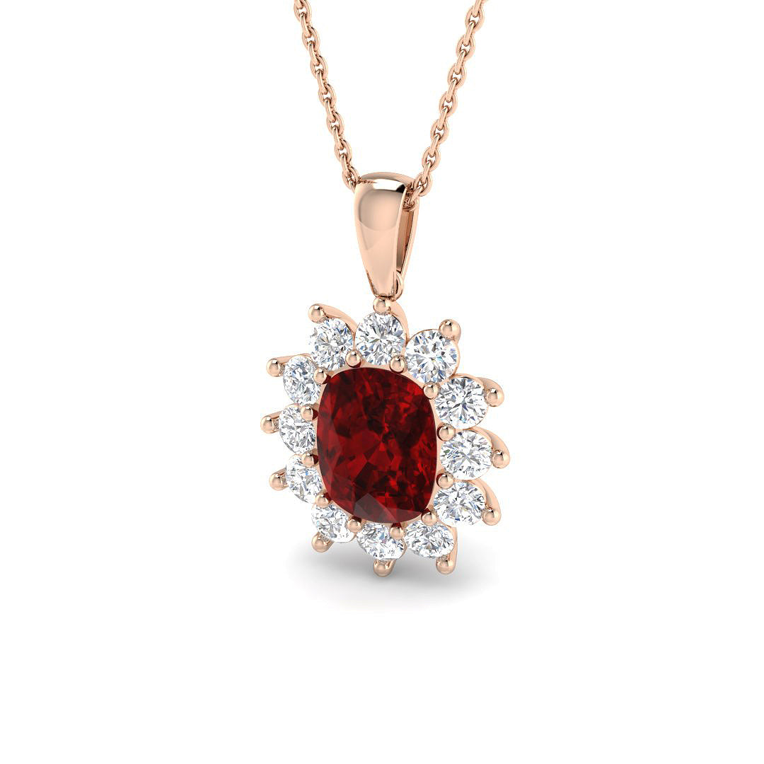 Ruby Lab-Grown Diamond Ring 3.76ct–7.68ct – SP6664~RY – 18k Rose Gold