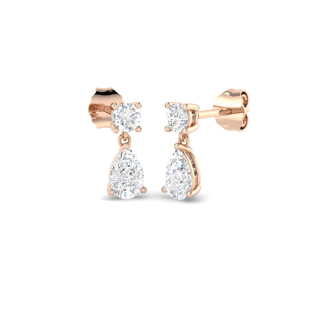 Drop & Trilogy Diamond Ring 1.06ct–4.04ct – SE7458 – 18k Rose Gold